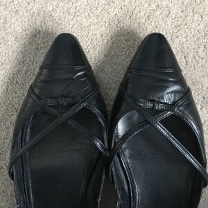 Prada Black Chic Pointy Toe Criss Cross Flat Shoes